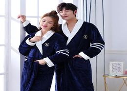Couple Men Women Warm Super Soft Flannel Coral Fleece Bath Robe Mens Kimono Bathrobe Male Dressing Gown Robes6847831