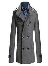 Whole Fashion Men Double Breasted Winter Slim Warm Jacket Stylish Trench Coat Outwear5237038