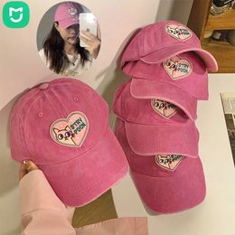 MIjia Cartoon Baseball Cap Summer Fashion Embroidery Cat Cute Hat Women Wash Old Baseball Cap Sun Cap 240506