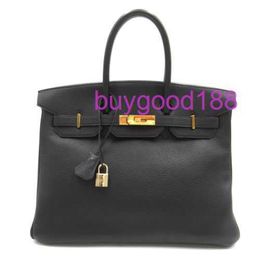 Aa Biridkkin Delicate Luxury Womens Social Designer Totes Bag Shoulder Bag 35 Hand Bag 027634cc Togo Leather Black Used Fashionable Commuting Handbag