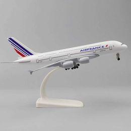 Aircraft Modle Metal Aeroplane model 20cm 1 400 French A380 metal replication alloy material aviation simulation childrens birthday gift decoration s2452022