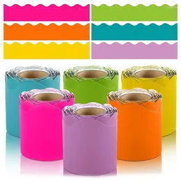 Window Stickers 6 Rolls 198 Ft Bulletin Board Borders For Classroom Paper Roll Scalloped Decor Home Party