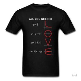 Geometric Algebra Equation Graph Tshirts A ll You Need Is Love Math Science Problem Black TeeShirt Plus New T Shirt 210409 XY1J