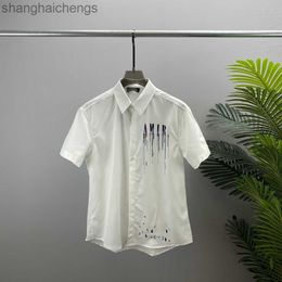 Trendy branded 1to1 Amirirs shirts designer high quality men polo shirts spring and summer new letters before and after Colour tassel printing mens Casual Short