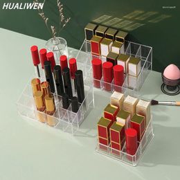 Storage Boxes Clear 9/24/36/40 Grid Lipstick Stand Case Makeup Organiser Box Display Holder Cosmetic Jewellery