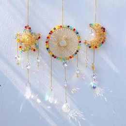 Decorative Figurines Crystal Suncatchers Handmade Sun Catchers Indoor Window Shape Weaving Outdoor Hanging Decoration Durable Easy Install