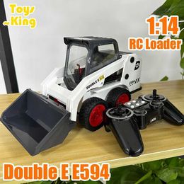 Diecast Model Cars Double E E594 1 14 RC Truck Loader Cars Trucks Remote Control Engineering Vehicles Excavator Skid Steer Tractor Toy for Boy Gift Y240520CZKV
