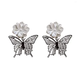 Stud Earrings All Match Butterfly Ear Light Luxury Style Flower Shape Jewelries Gifts For Mom Wife Girlfriend