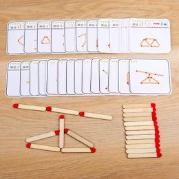 Other Toys Montessori Matching Puzzle Game Wooden Toys DIY Mathematical Geometry Checkerboard Game Thinking Matching Logic Training Childrens Educational Toys