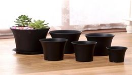 Plastic Round Succulents Pots Flowers Cultivate Bottom Breathable Flower Pot Flower Planter Home Breed Gardena23267I3944161