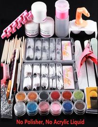 Acrylic Nail Art Kit Manicure Set 12 Colors Nail Glitter Powder Decoration Acrylic Pen Brush Art Tool Kit For Beginners3802997