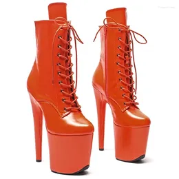 Dance Shoes Auman Ale 20CM/8inches PU Upper Sexy Exotic High Heel Platform Party Women Round Toe Ankle Boots Pole 634