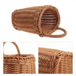 Storage Bottles Rattan Door Hanging Basket Wall Flower Planter Flowers Pot Holder Bathroom Boho Outdoor Decor