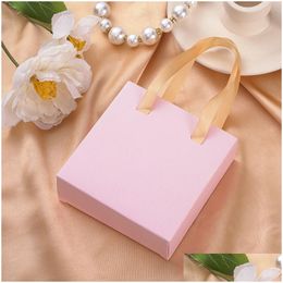 Jewelry Boxes Paper Der Box With Handle For Portable Ring Earrings Necklace Jewelrys Packageing Organizer Case Drop Delivery Packing D Dhplf