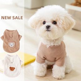 Dog Apparel Pet Shirt For Small Dogs Bear Print Clothes Summer Puppy Pullovers Cute Cat Vest Chihuahua Costumes