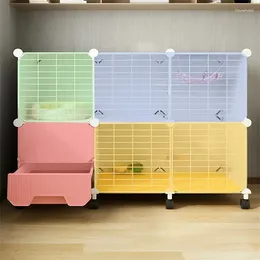 Cat Carriers Household Cages With Litter Box Toilet Integrated Large Free Space Villa Indoor Cabinet Cage House Pet Products