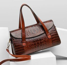 Shoulder Bags Crocodile Luxury Leather Handbags Women Designer 2024 Vintage Alligator Satchel Tote Purse Lady Hand Bag For