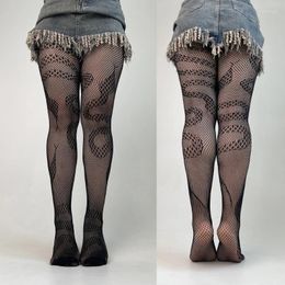 Women Socks Sexy Lace Patterned Tights Snake Fishnet Stockings Pantyhose Leggings Net For Party Club