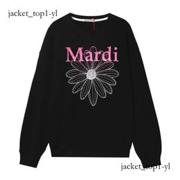 Mardi Women's Hoodies Sweatshirts Mardi Mercredi Classic Daisy Flower Print Loose Casual Top Gold High Sier Same Style Sweater Mercredi a0cd