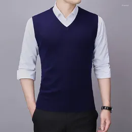 Men's Vests High Quality Sweater Vest Korean Fashion Men Business Knitted Clothing Oversize 3XL