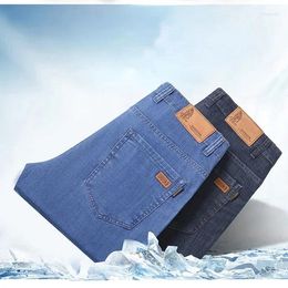 Men's Jeans Spring Summer Les Aires Soft Lyocell Fabric Casual Wide Loose Cargo Mens Denim Homme Sexy Pants