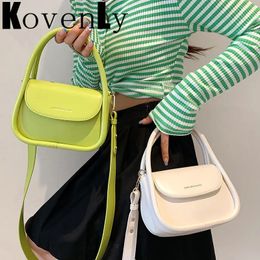 Womens handbag Trendy Leather Small Clutch Bag For Women Pure Color Long Strap Small Crossbody Shoulder Bag Female Purse 240520