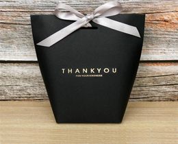 Thank You Gift Wrap Bag Kraft Paper Black White 3 Colors Candy Jewelry Toy Packing Box Festival Present Storage Bag High Quality 09708526