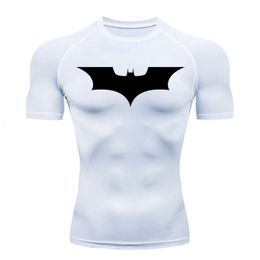 Top Sports Running Shoes Shirt Men T-shirt Fitness Short T-shirt Quick Dry Work Out Gym Tights Muscle shirt Compression MMA Clot 240520