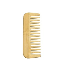 1pc Pocket Comb Natural Bamboo Hair Comb Wide Tooth Wholesale Anti-Static Hairs Scalp Hair Care Healthy Bamboos Combs For Women Men LL