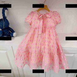 Top designer baby clothes high quality Kids dress Size 110-160 CM Elastic cuffs design girl skirt Back bow dress May03