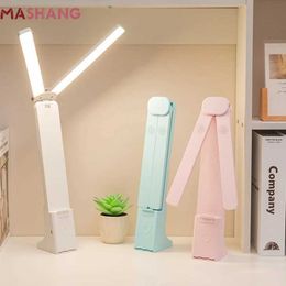 Lamps Shades Double Head Led Desk Lamp Eye Protection USB Rechargeable Touch 3 Dimming Table Lamp for Study Reading Office Desk Night Lamp Y240520B0XT