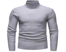 Winter High Neck Thick Warm Sweater Men Turtleneck Men Slim Fit Pullover Solid Men Black Knitwear Sweaters4048100