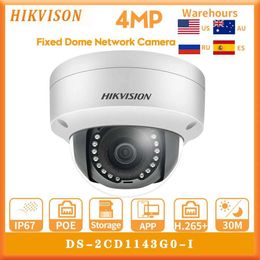 Wireless Camera Kits Hikvision original DS2CD1143G0I EXIR 20 H265infrared 30m transparent night version P2P POE IP67 IK10 mini fixed dome network camer J240518