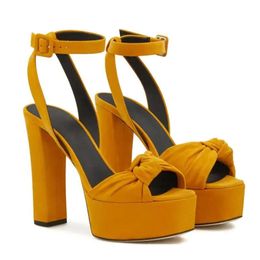 Top Fashion Women Open Toe Platform Chunky Bowtie Ankle Straps Buckle Thick Hig d3d