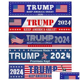 Banner Flags 200X45 Cm Trump Presidential Election Festival Decoration Speech Activity Background Banners Drop Delivery Home Garden Dhh9L