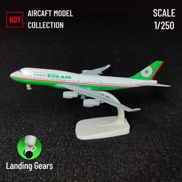 Aircraft Modle 1 250 metal aircraft model replica EVA Aviation B747 aircraft proportion miniature art decoration die cast aviation collectible toy S24520