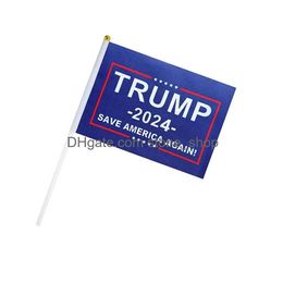 Banner Flags Trump 2024 Hand Waving Flag 14X21Cm Save The Us Election Mini Drop Delivery Home Garden Festive Party Supplies Dheop