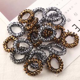 Hair Accessories 10 pieces/batch 3cm small telephone line hair rope girls leopard print elastic band childrens ponytail braid bracket d240521