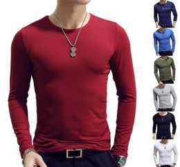 2020 Spring Men T Shirts Long Sleeve O Neck Casual Fitness Jogging Solid Fashion Tee Basic Running Homme Top Clothing DXF24782519