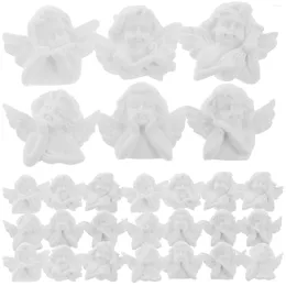 Storage Bottles 30 Pcs Round Hair Clip DIY Accessories Resin Little Angel Phone Case Material Miniature Figurines White Ornament