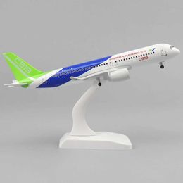 Aircraft Modle Metal aircraft model 20cm 1 400 Chinese commercial aircraft C919 replication alloy material with landing gear toy collectibl