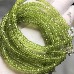 Loose Gemstones Meihan Wholesale Top Peridot 4-5mm Faceted Rondelle Gem Stone Bracelets & 925 Silver Design Trending Products Gift