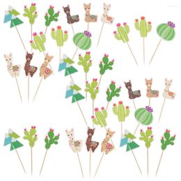 Festive Supplies 144pcs Mexican Party Cupcake Toppers Llama Cake Picks Theme Decorations