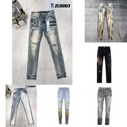 2023 purples-BRAN* Men Designer Antiaging Slim Fit Casual Jeans PU2023900 Size 30-32-34-36 s