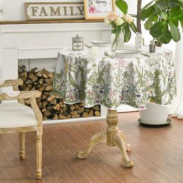 Table Cloth Small Fresh Wildflower Flowers Home Kitchen Living Room Round Dust-proof Tablecloth Outdoor Picnic Decoration Accessories