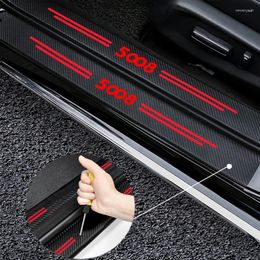 Interior Accessories Car Door Threshold Protect Film For 5008 Decoration Decals Rear Trunk Bumper Anti Scratch Stickers