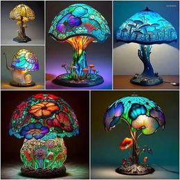 Table Lamps Colour Lamp 15cm Decorate Atmosphere Retro Home Furnishing Desk Resin Design Ornaments Lighting Mushrooms