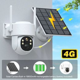 Wireless Camera Kits Waterproof 4G SIM card outdoor wire solar safety camera with built-in battery 4MP PTZ motion detection camera iCsee J240518
