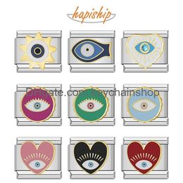 Charms Hapiship 2024 Fashion Romantic Heart Round Eye Charm Italian Links Fit 9Mm Bracelet Making Diy Women Jewelry Dj1105-A Drop Deli Ot02Q