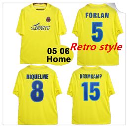 05 06 Villarreal retro soccer jerseys home 2005 2006 Classic Vintage Football Shirt Camisa de futebol CAZORLA RIQUELME FORLAN KROMKAMP
